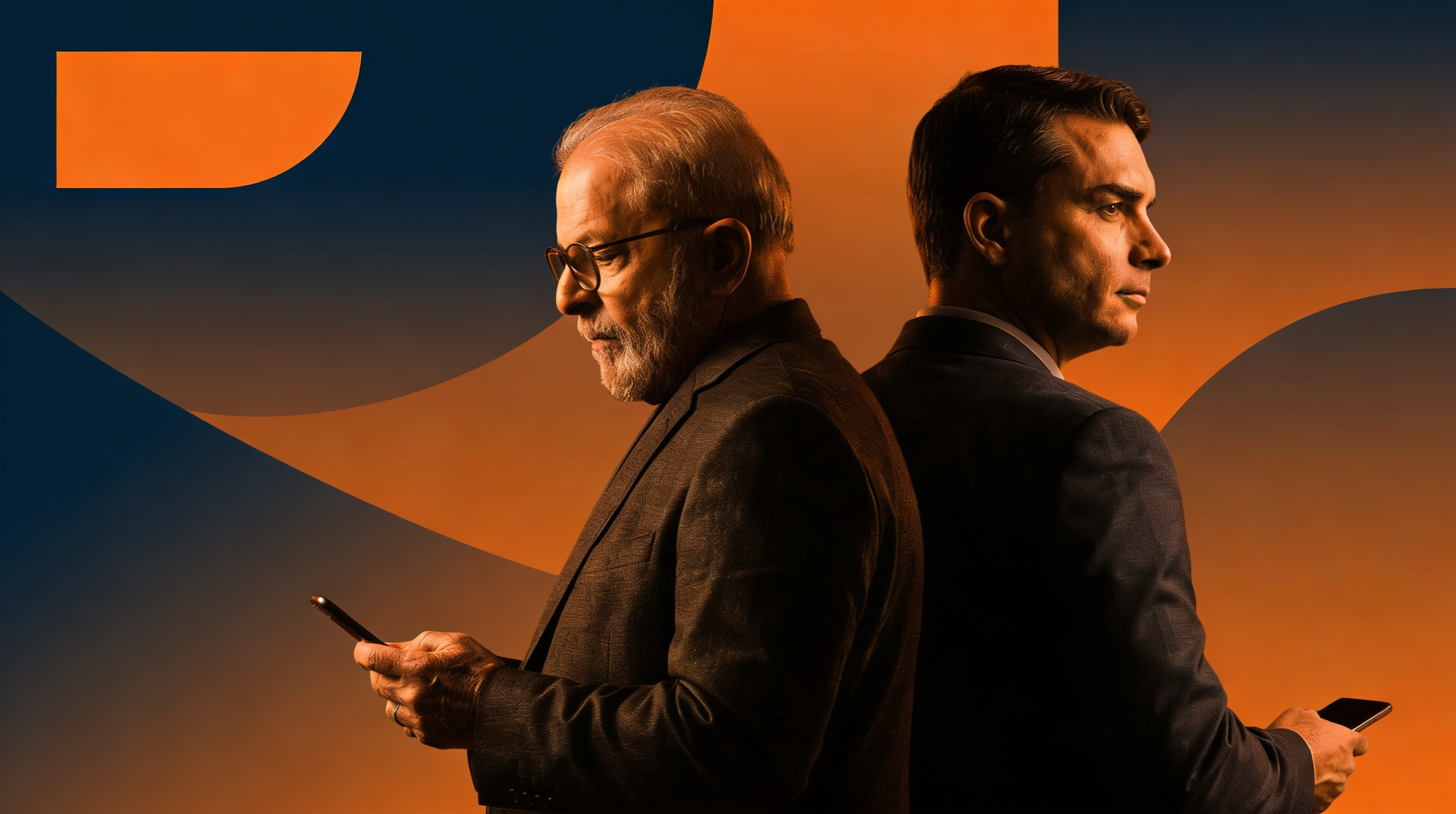 Cabine de votação iluminada, simbolizando processo eleitoral.